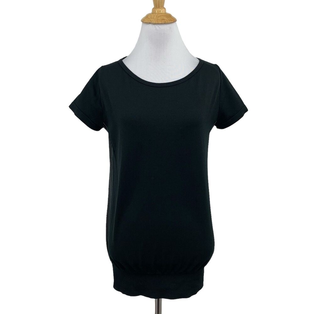 Nike Top Womens S Small Black Gray Knit Dri Fit Short Sleeve Epic Crew Training